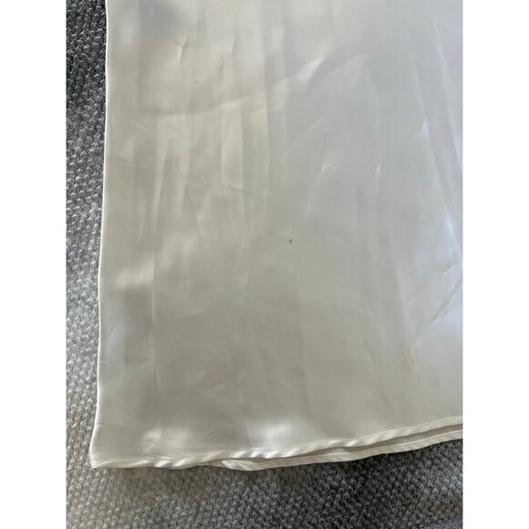 Vintage Intimo Amore Nightgown Sexy Satin Like Lace White Slip 90s Size Medium - Picture 10 of 11